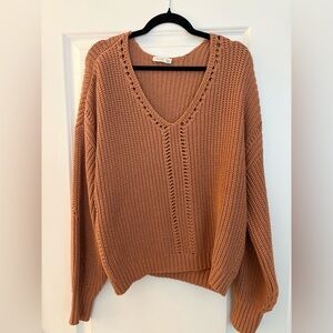 Gentle Fawn V-Neck Sweater - Warm Pink